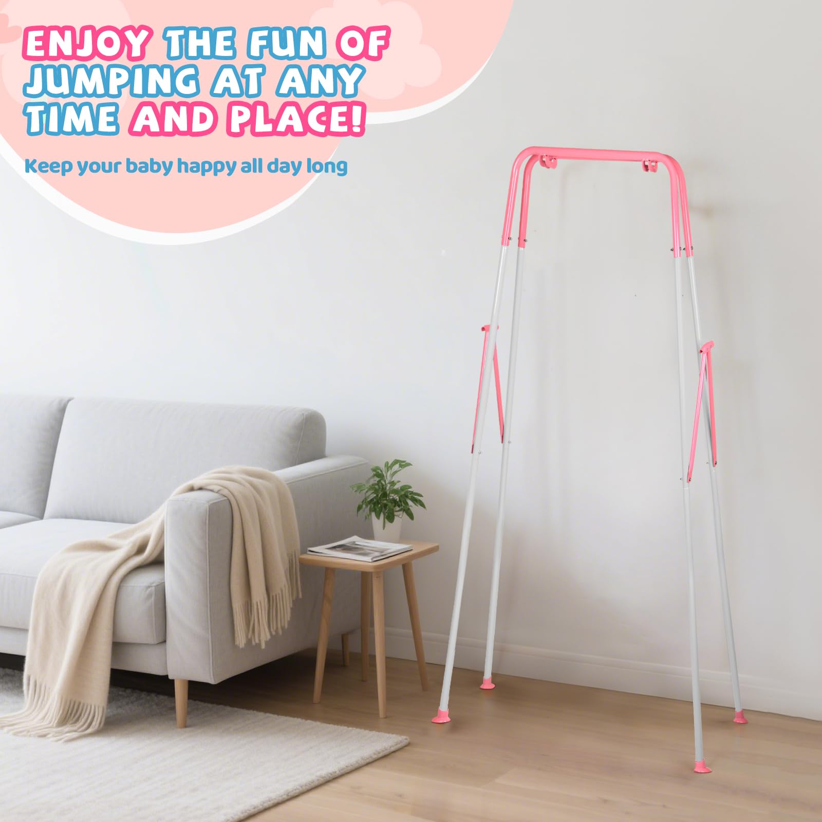 UMIKOOL DIRECT hands-free play lets parents relax during baby's bounce.
