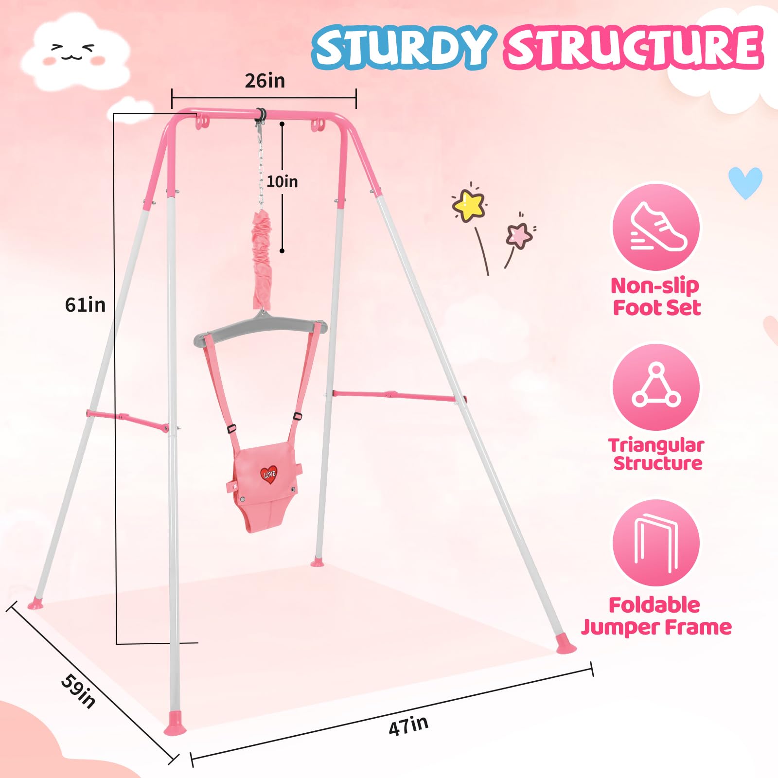 UMIKOOL DIRECT indoor-outdoor baby jumper supports active play in compact spaces.