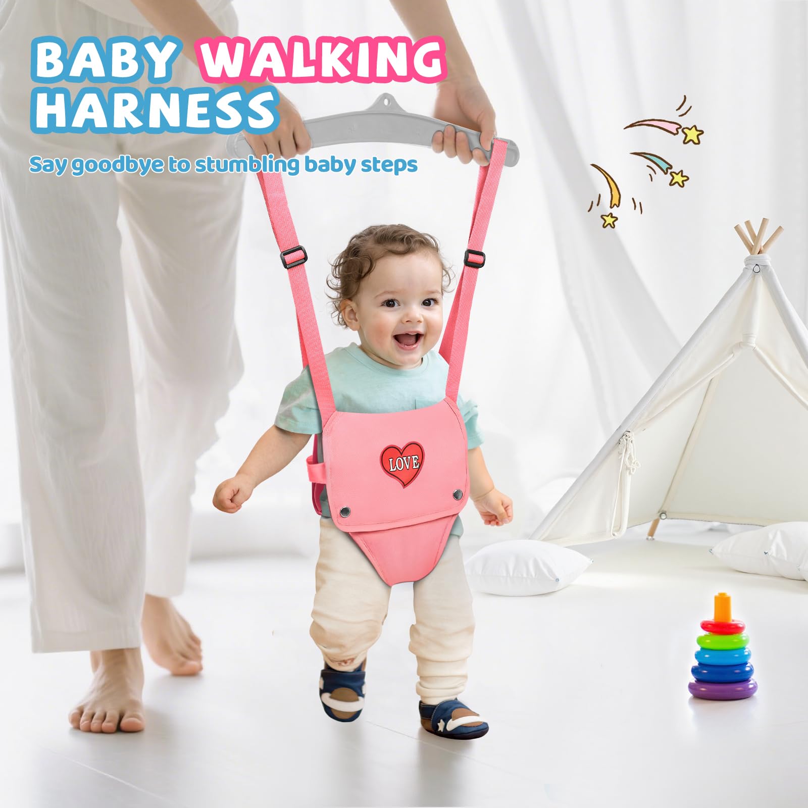 UMIKOOL DIRECT saddle-seat baby jumper promotes upright posture during bouncing sessions.