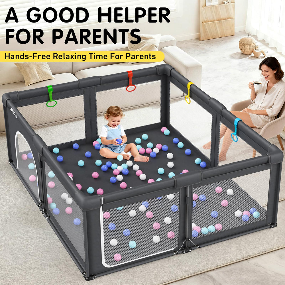 UMIKU playpen includes 50 ocean balls for a safe ball pit