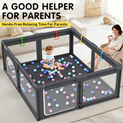 UMIKU playpen includes 50 ocean balls for a safe ball pit