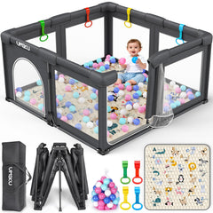 UMIKU baby playpen foldable compact design for quick setup and space-saving storage.