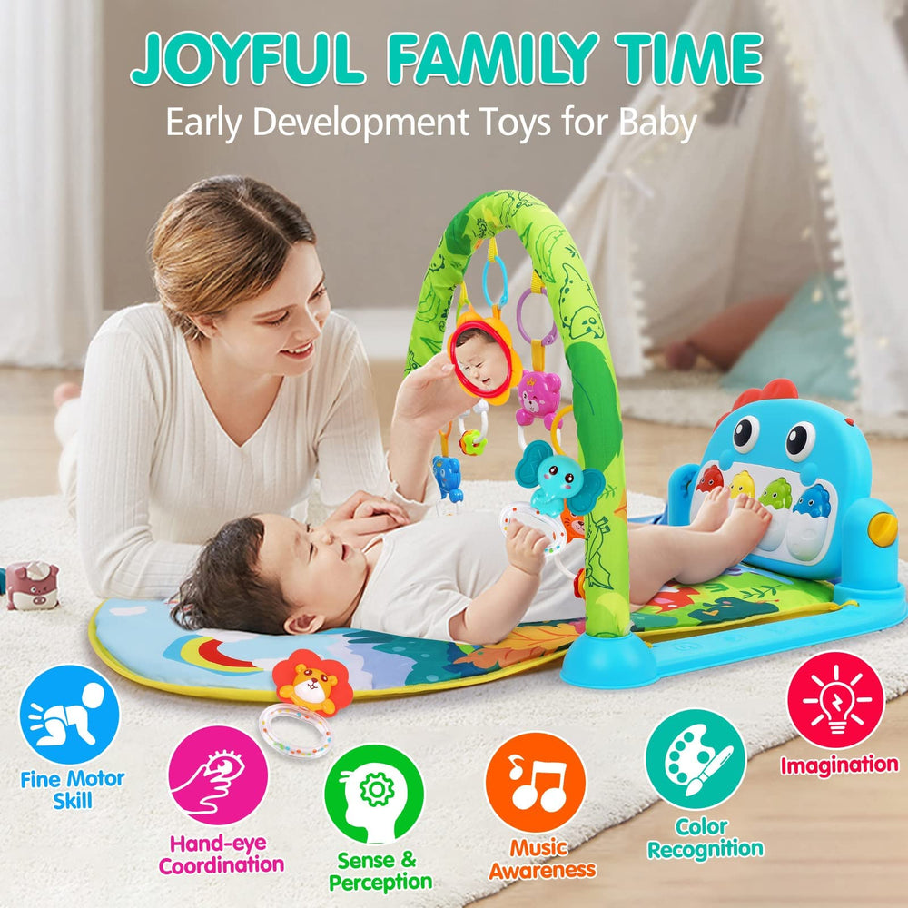 UMIKU Baby Tummy Time Mat features soft material ideal for comfortable supervised tummy time.