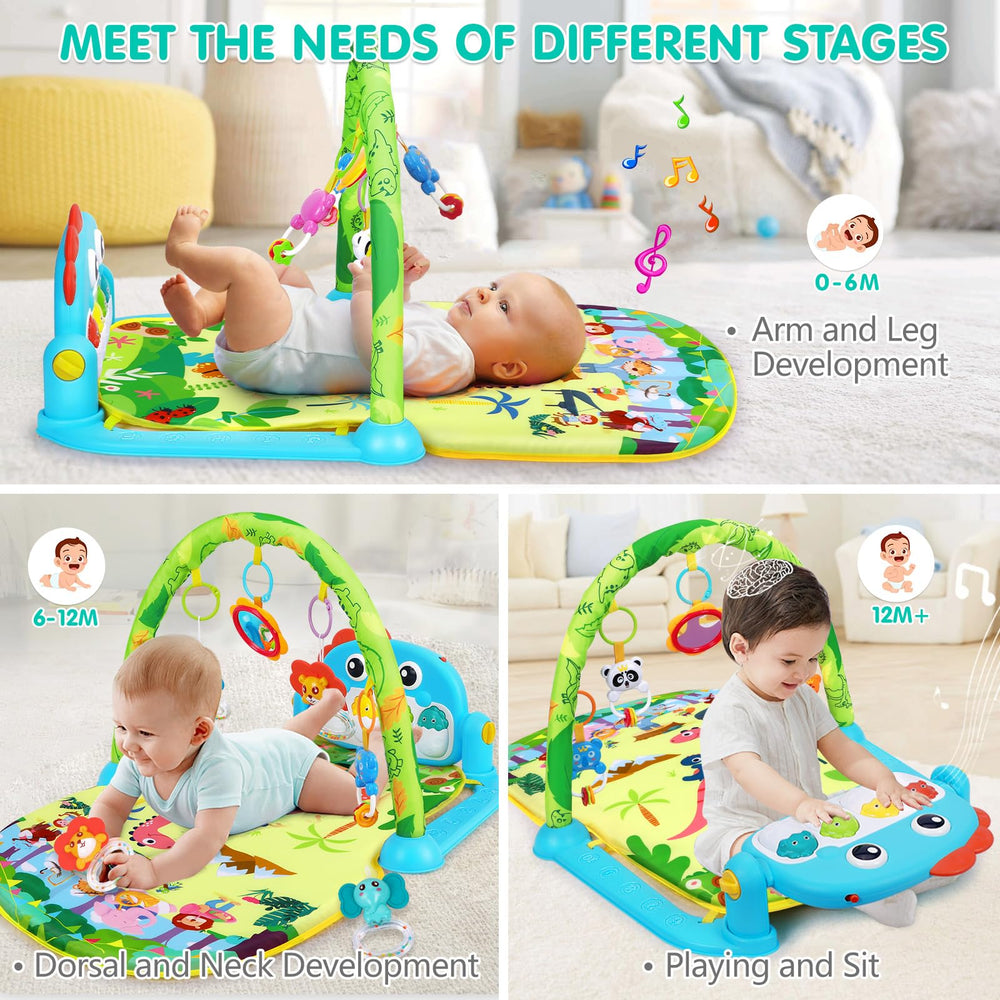 UMIKU dinosaur play mat teething toys soothe and entertain babies