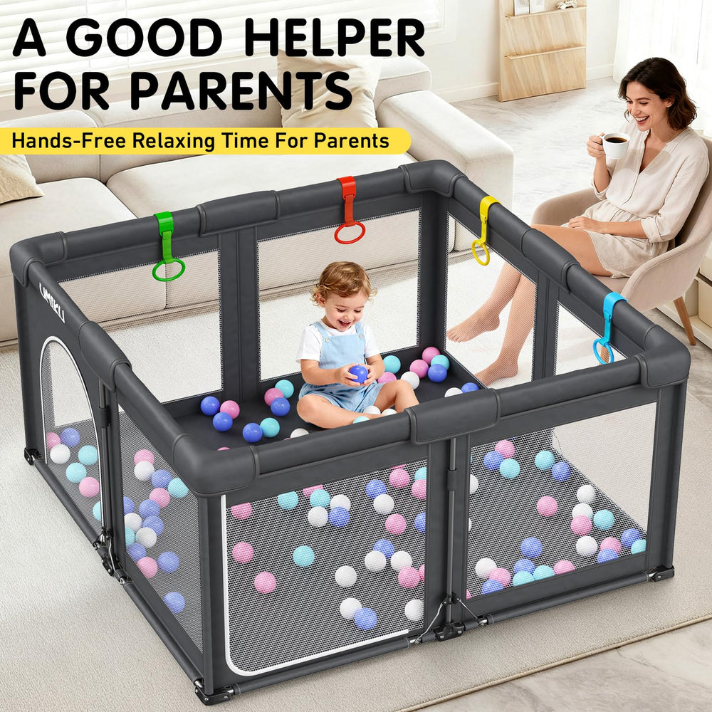 UMIKU playpen ball pit with 50 ocean balls enhances sensory play