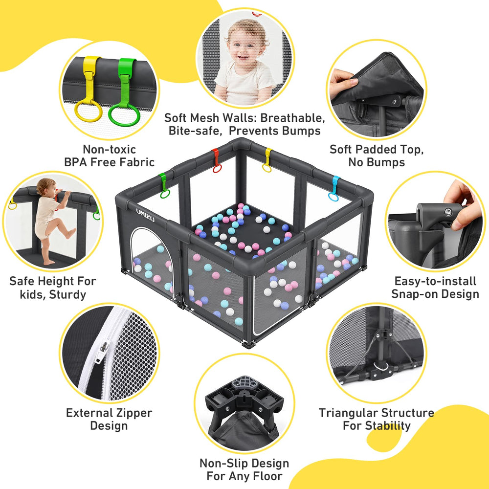UMIKU playpen designed for indoor and outdoor use in home or park