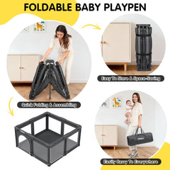 UMIKU playpen mesh sides provide clear supervision of play
