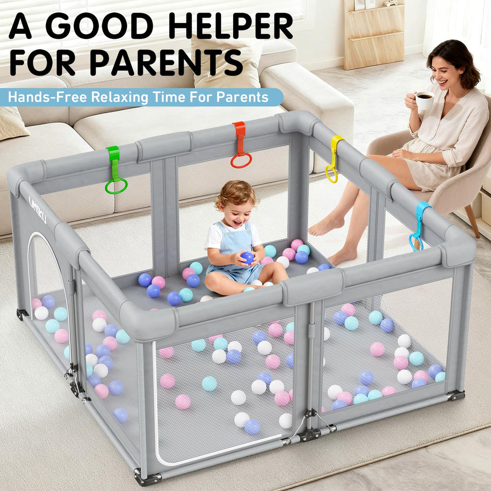 UMIKU playpen uses 300D Oxford fabric—durable, skin-friendly material for everyday play.
