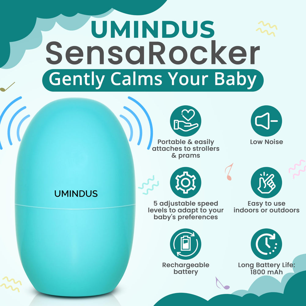 UMINDUS SensaRocker five-speed vibration for calm, nap-ready rocking.