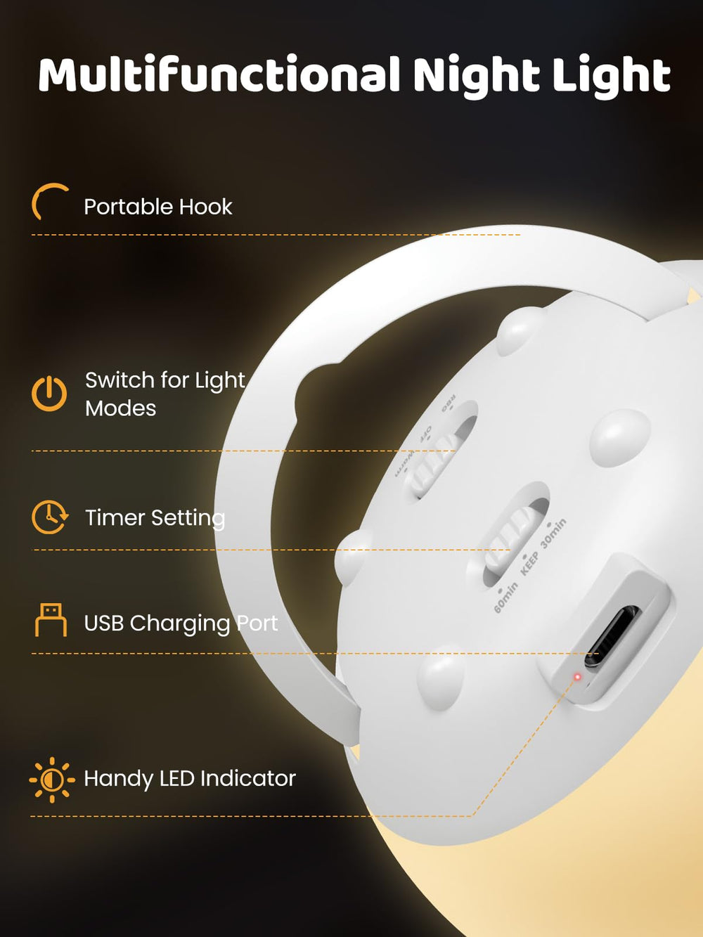 UMIXGENE Egg Light 2600mAh battery enables long portable use.