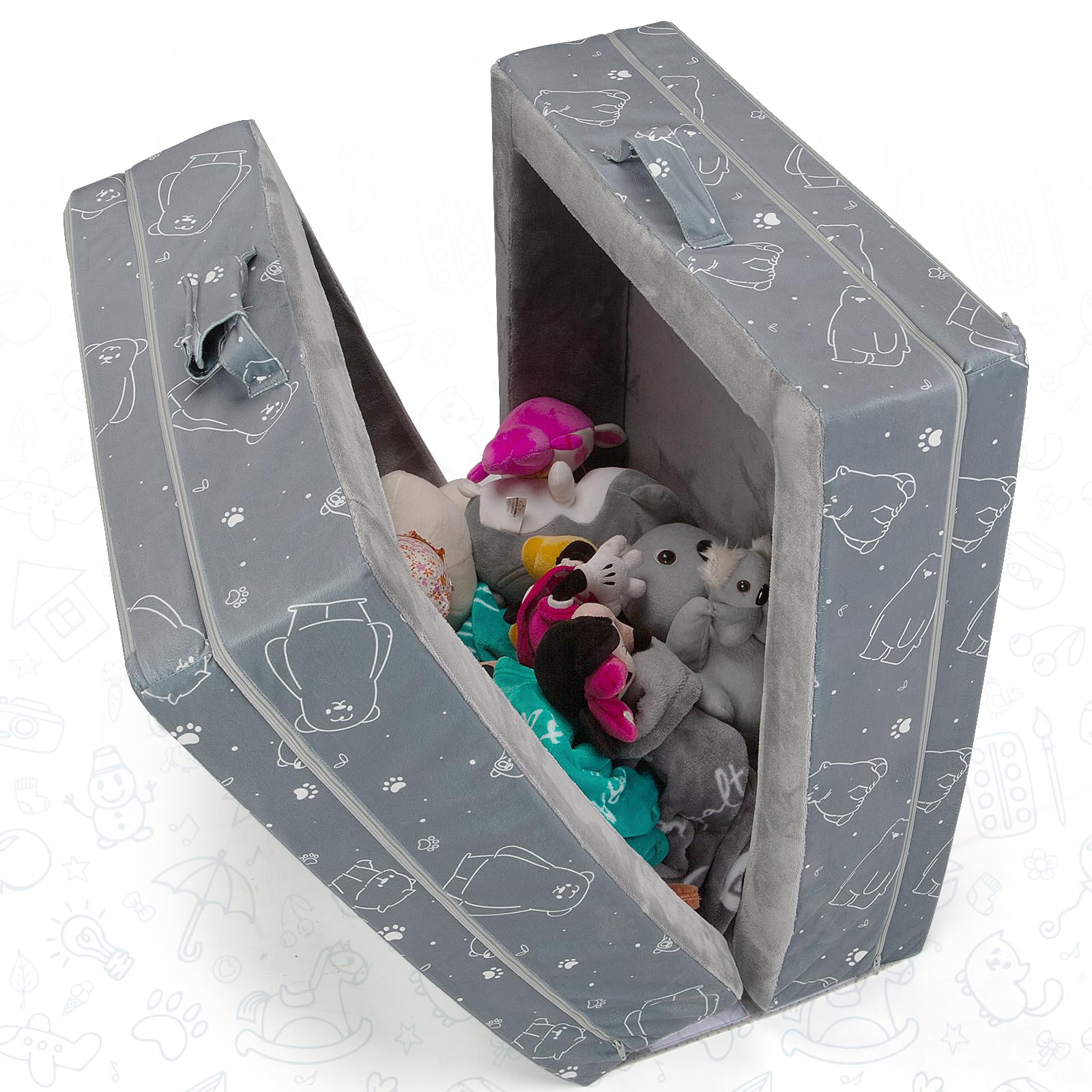 Umoving portable bed shows no-assembly setup for quick use.