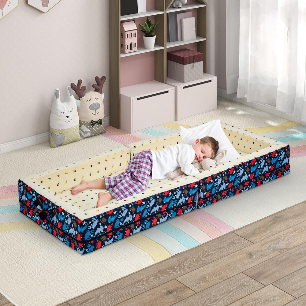 Umoving bed dimensions 49x20x4.5 inches aid space planning.