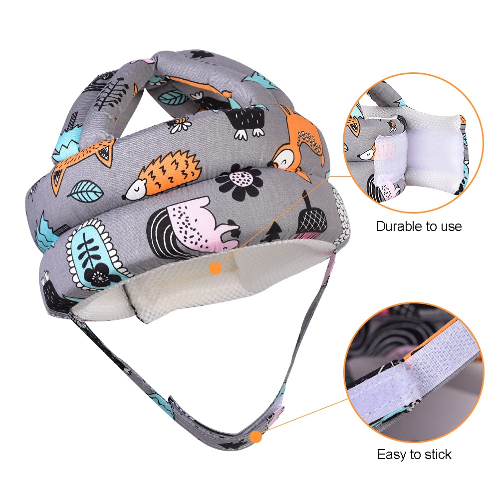 Umtiti baby helmet gray front-view highlights lightweight design for easy wear.