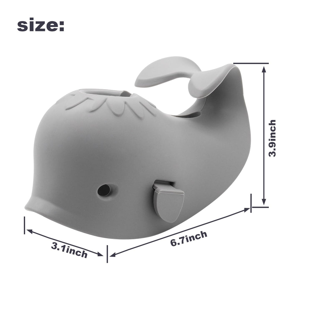 UMUACCAN Baby Faucet Cover Whale side view demonstrating snug faucet fit for most models