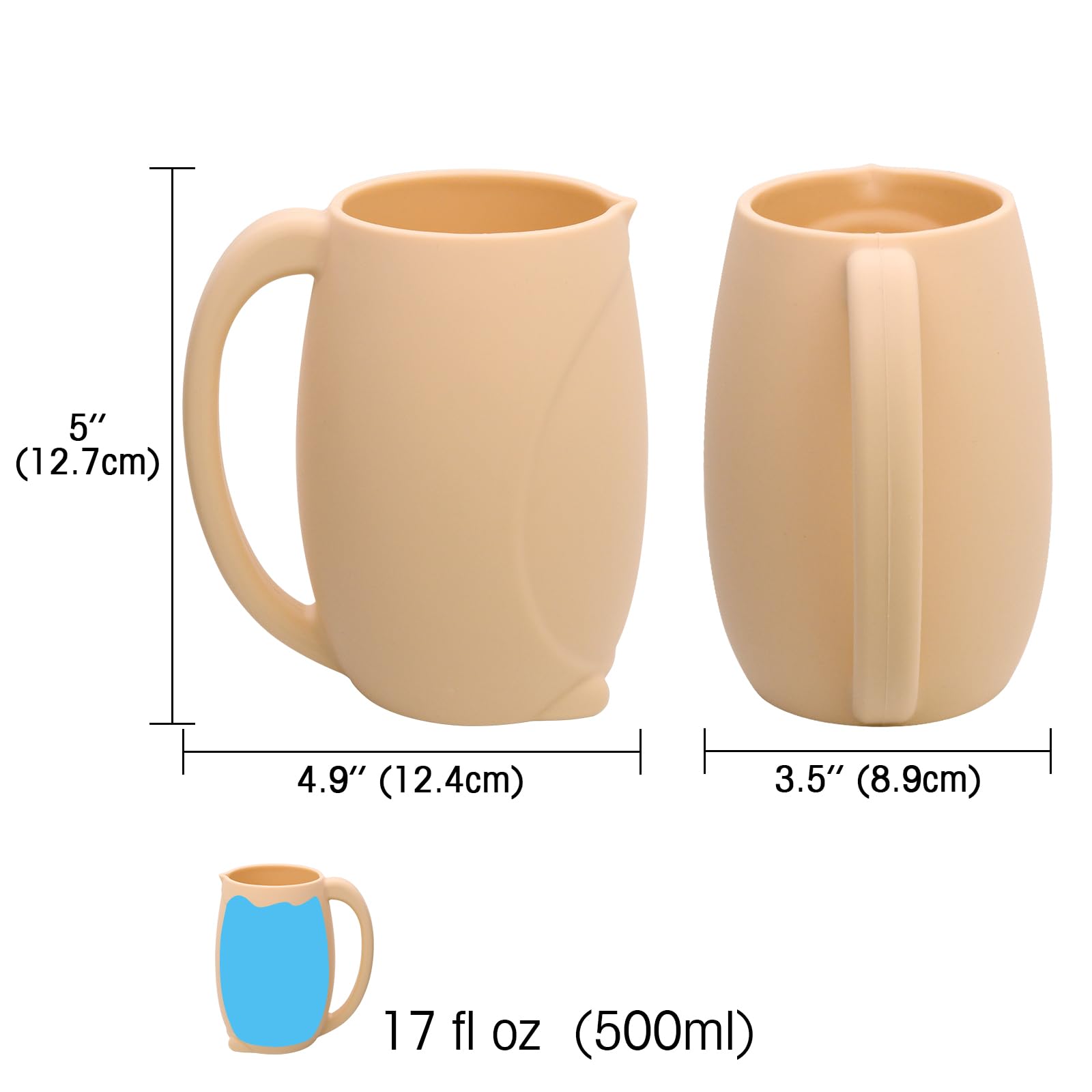 UMUACCAN Penguin Rinse Cup side view showing water diverted away from eyes for comfort.