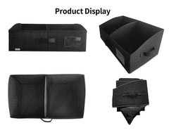 UNAMAX foldable fabric basket with handles ready for portable use.