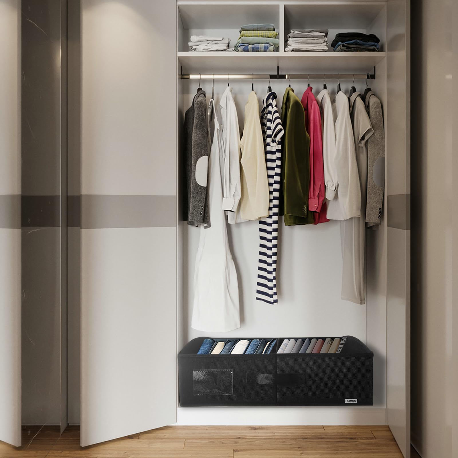 UNAMAX toy-storage-bin in living room keeping toys neatly stowed.