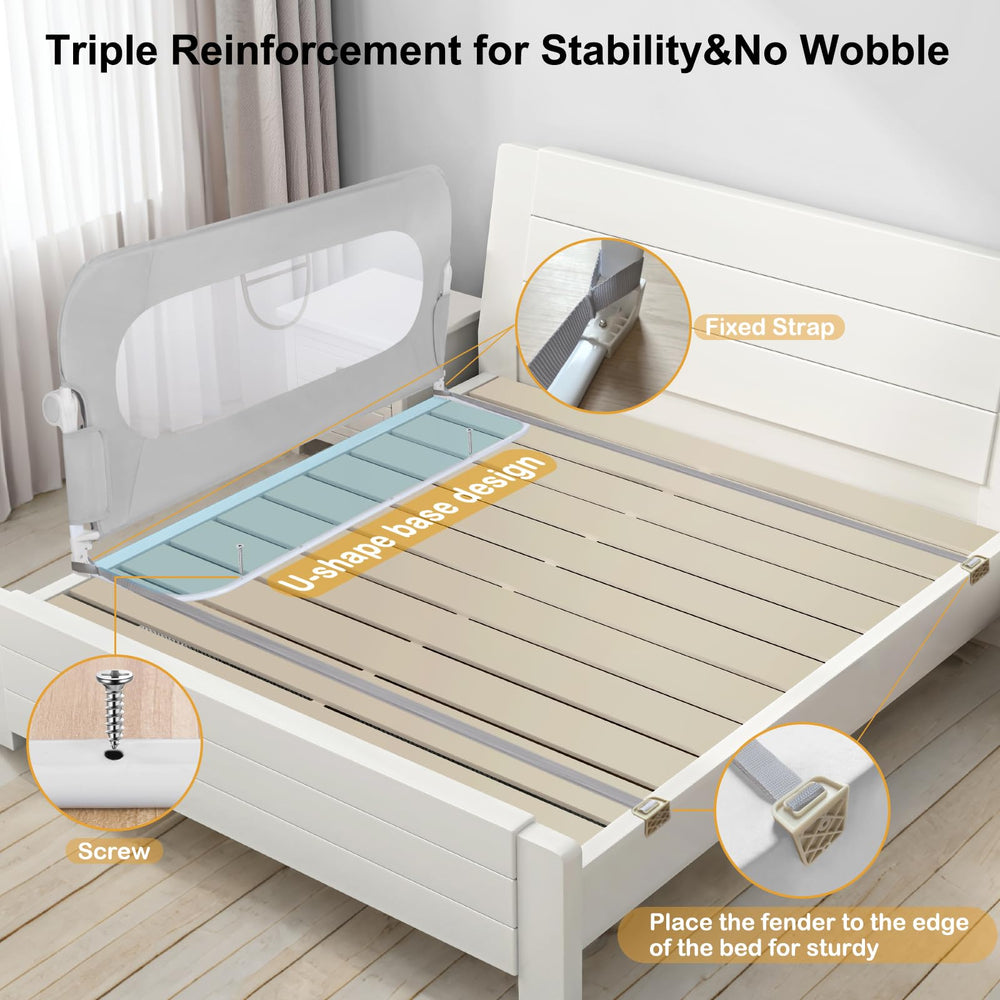 UNAPHO bed rail breathable mesh panel keeps air flowing for comfort.