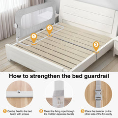 UNAPHO bed rail with U shaped base reinforces stability against movement