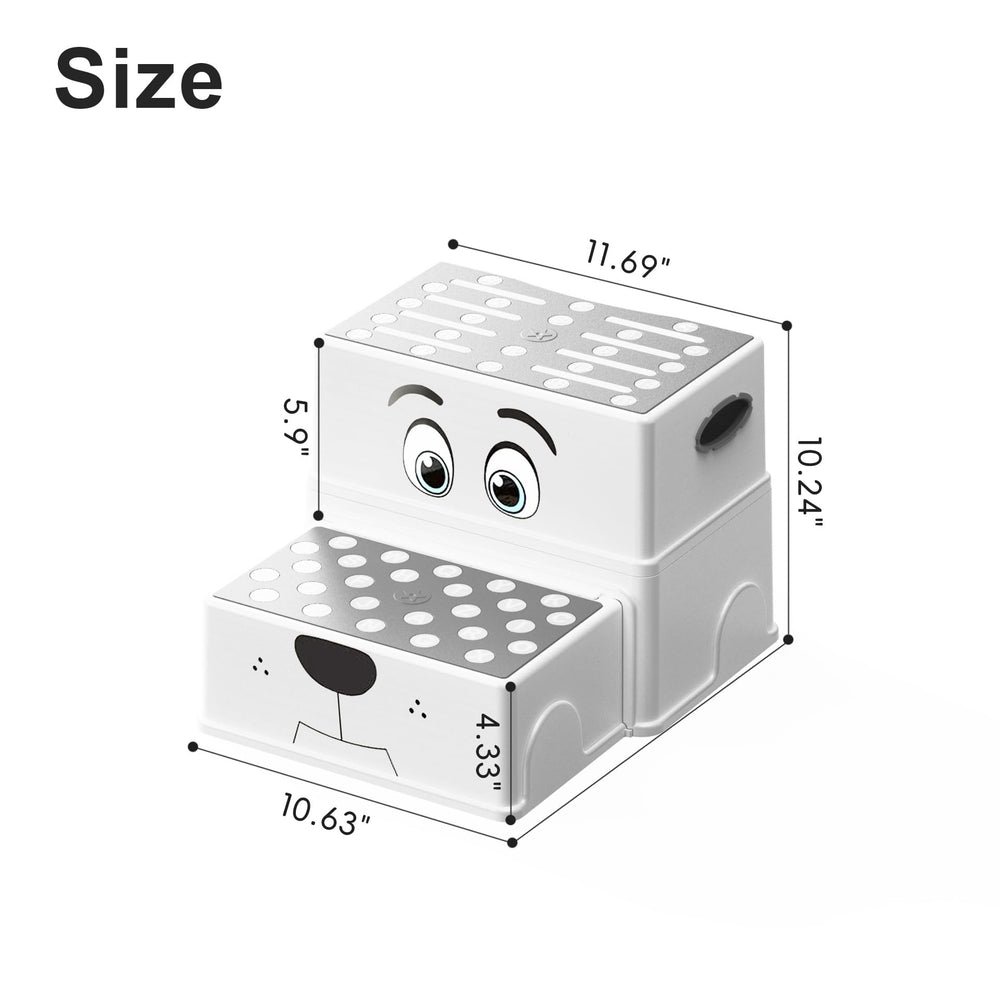 UNCLE WU 2 Step Stool helps kids reach kitchen counters safely