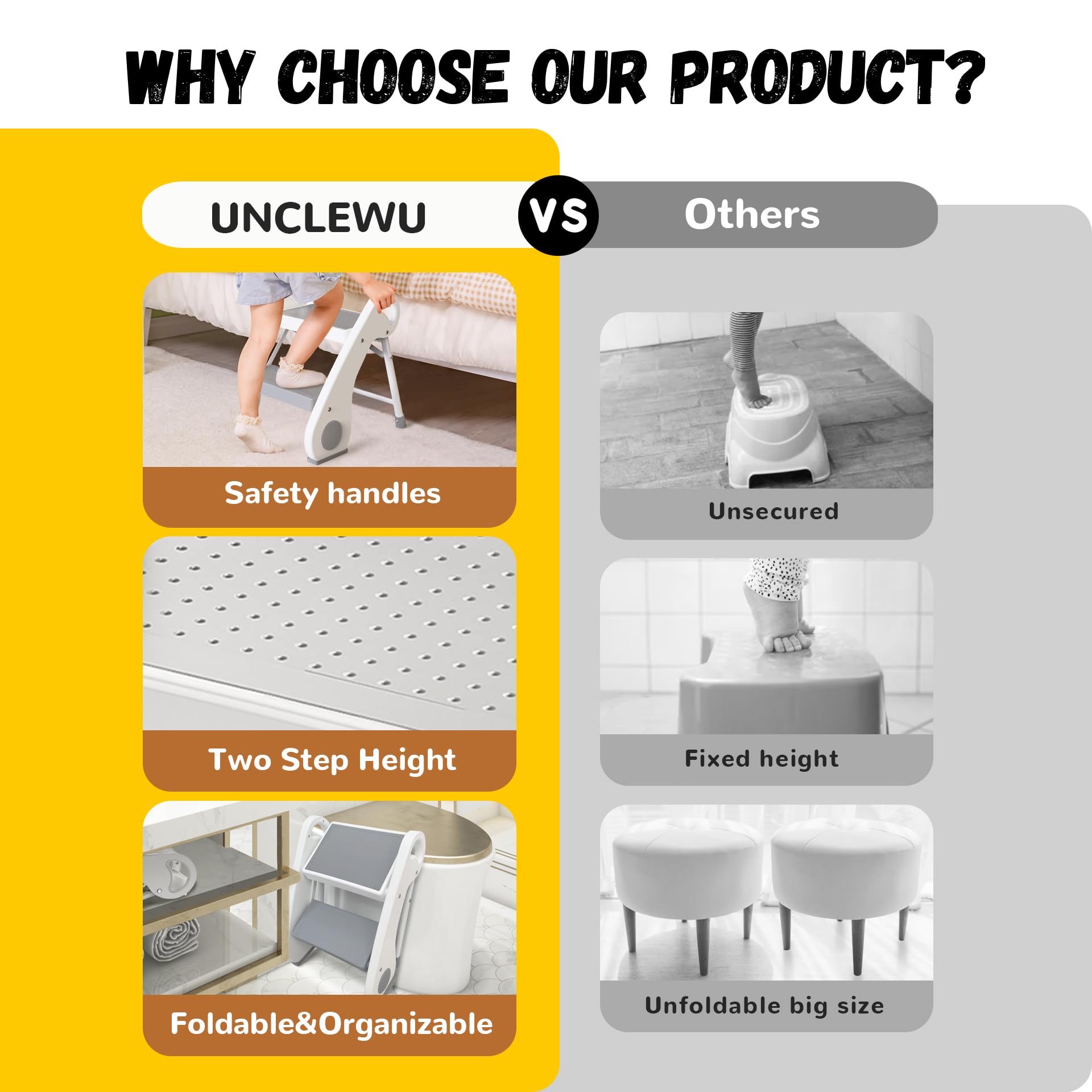 UNCLE WU anti-slip feet on tile surfaces for bathroom safety