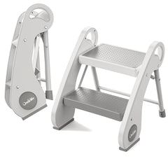 UNCLE WU foldable step stool side view for compact bathrooms and easy reach