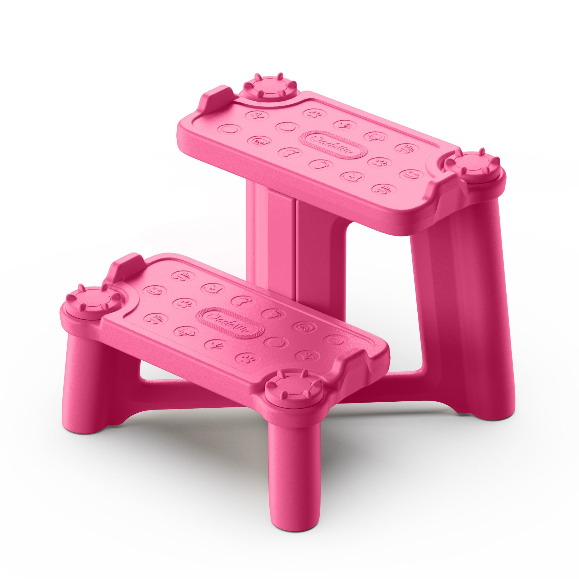 UNCLE WU kids step stool dual height rose pink for easy potty access