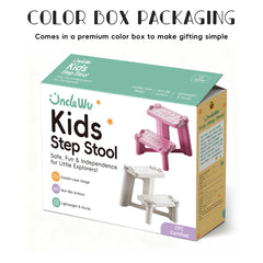 UNCLE WU step stool non-slip surface helps toddlers stand safely
