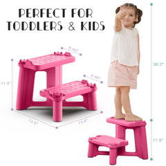 UNCLE WU kids step stool X-design base improves stability during use