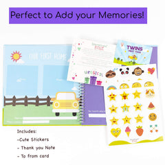 Unconditional ROSIE memory book interior pages designed for milestones and family stories.