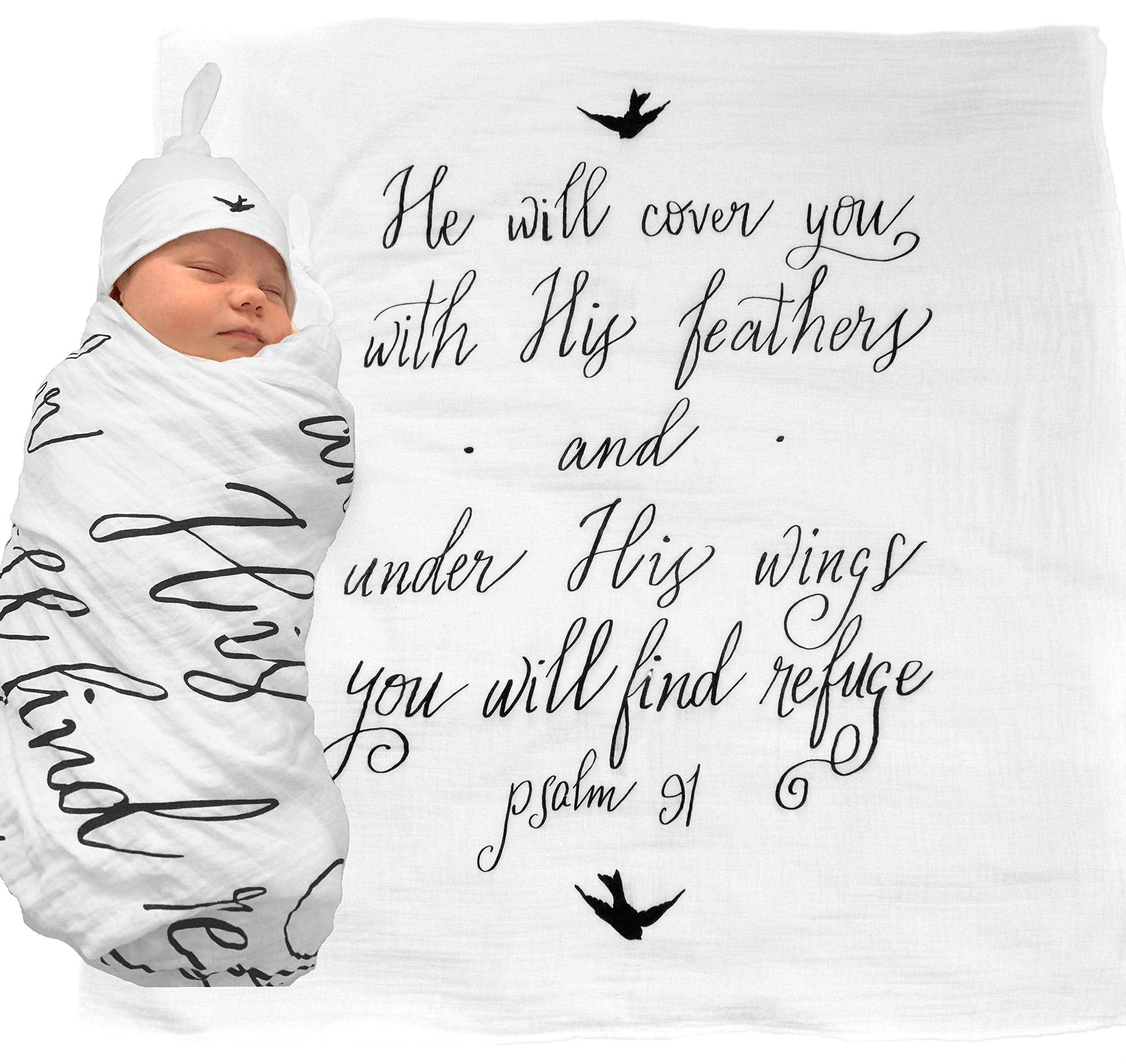 Under His Wings organic unbleached cotton detail shows breathable natural weave