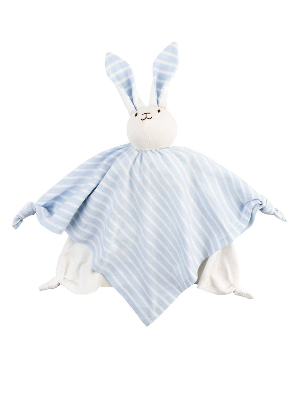 Under the Nile Blanket Friend Bunny Wide Blue Stripe cover with soft bunny print for cuddling.