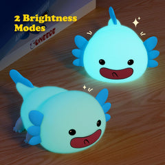 UNEEDE Axolotl night light dimmed glow for cozy nighttime routines.