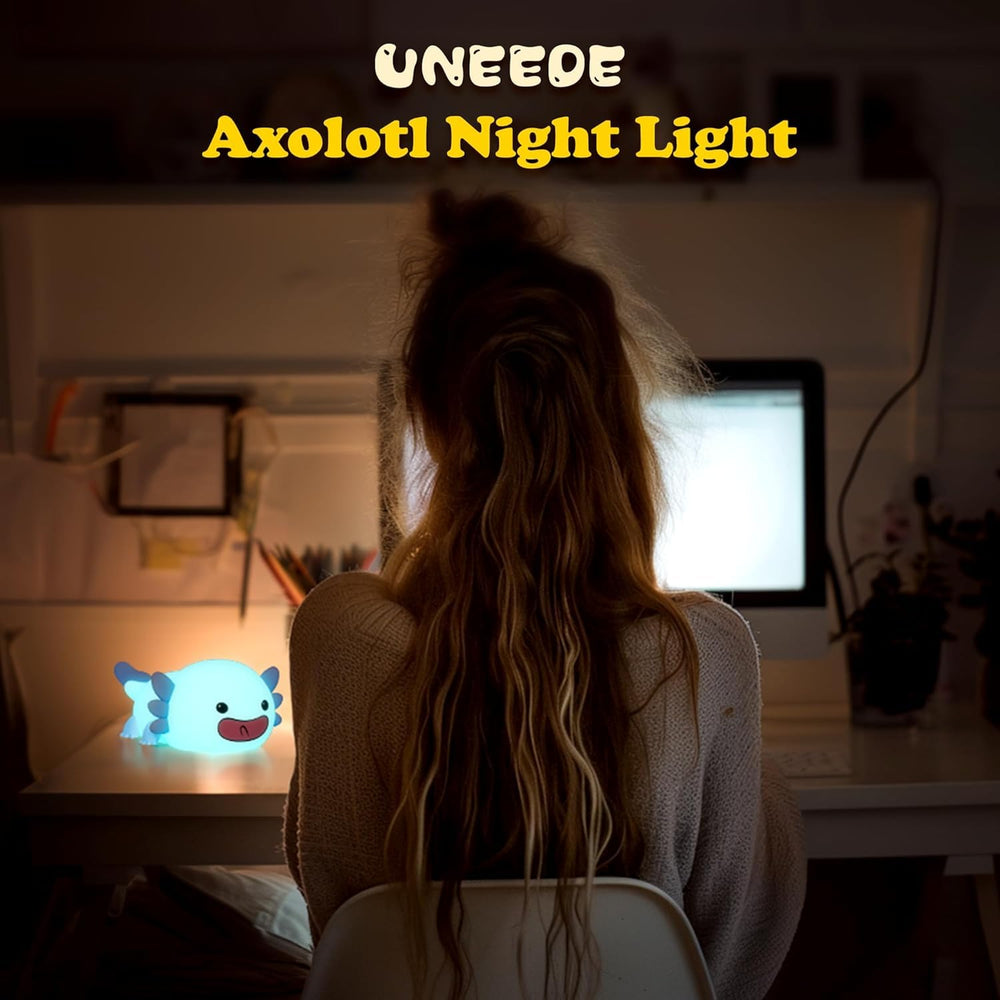 UNEEDE Axolotl night light packaged as a thoughtful gift for kids.