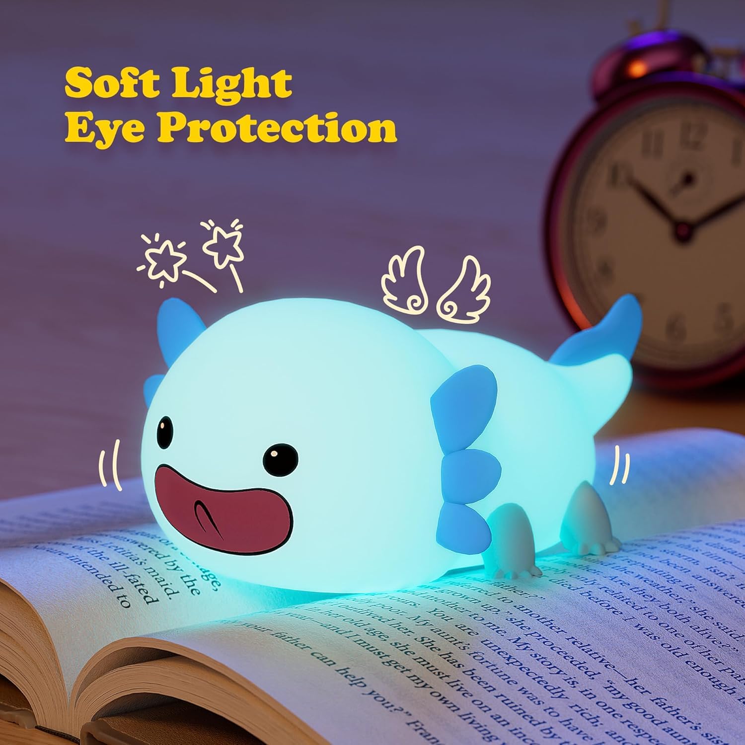 UNEEDE Axolotl night light timer function supports easy bedtime routines.