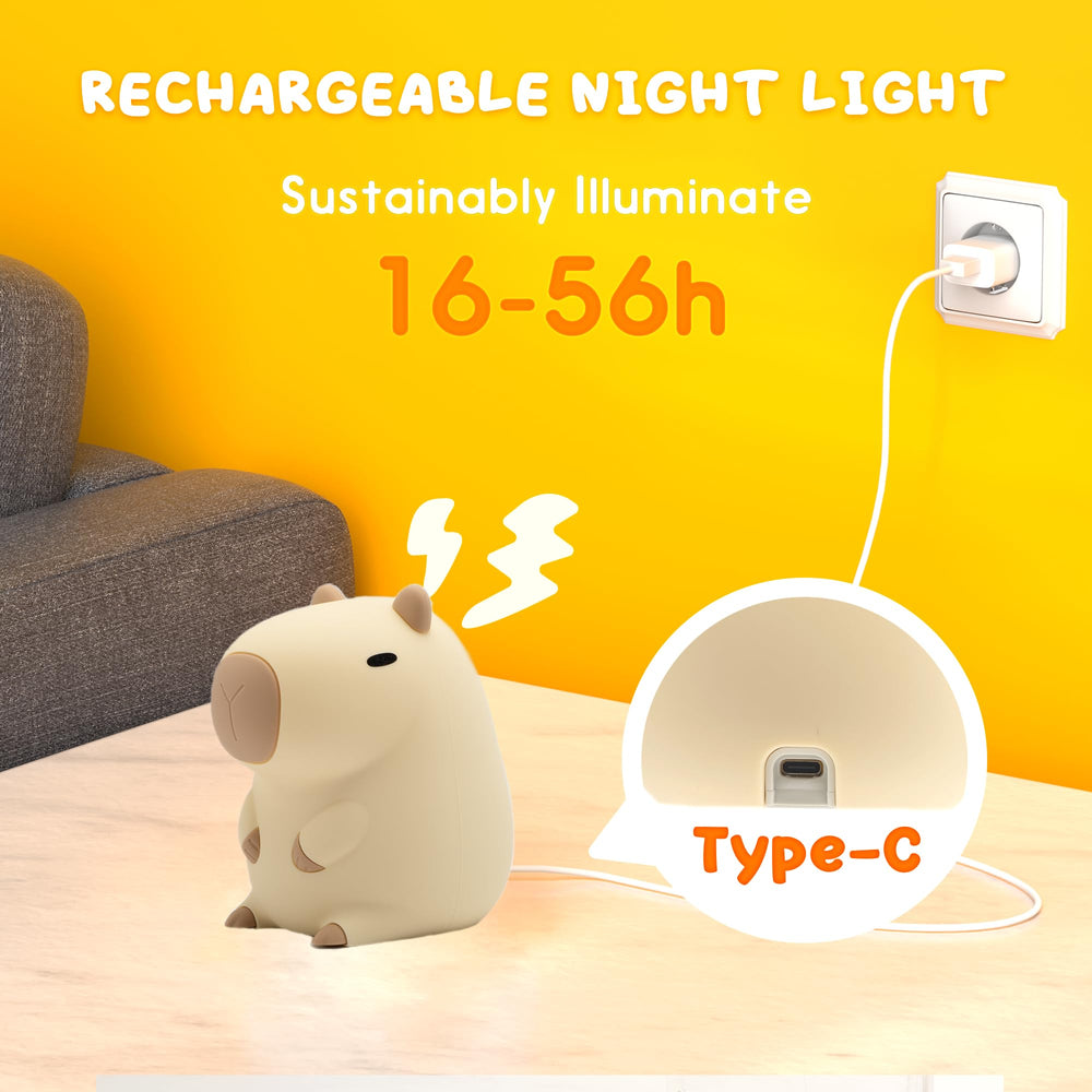 UNEEDE capybara night light with 20 minute timer conserves energy.