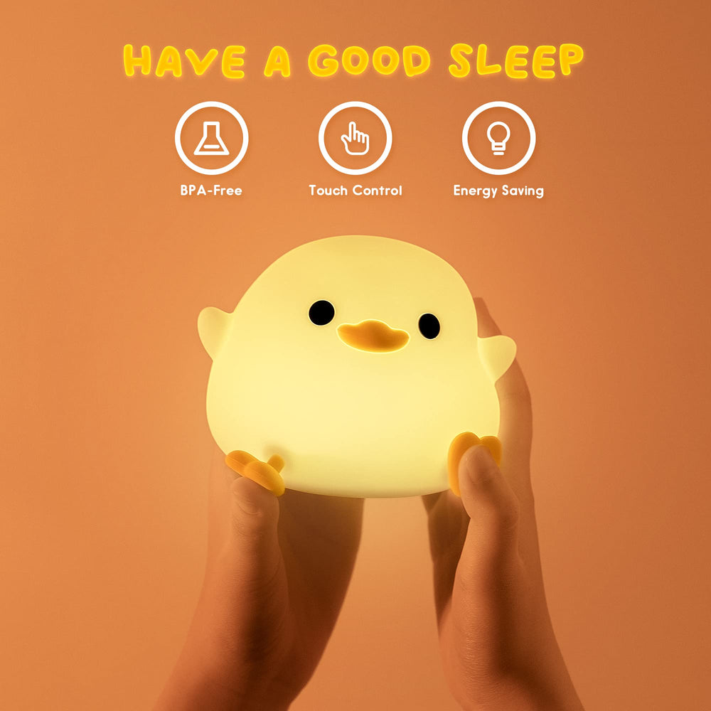 UNEEDE duck night light 20-minute timer aids auto-off and energy savings.