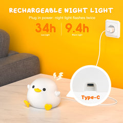 UNEEDE duck night light rechargeable cordless bedside glow for bedrooms.