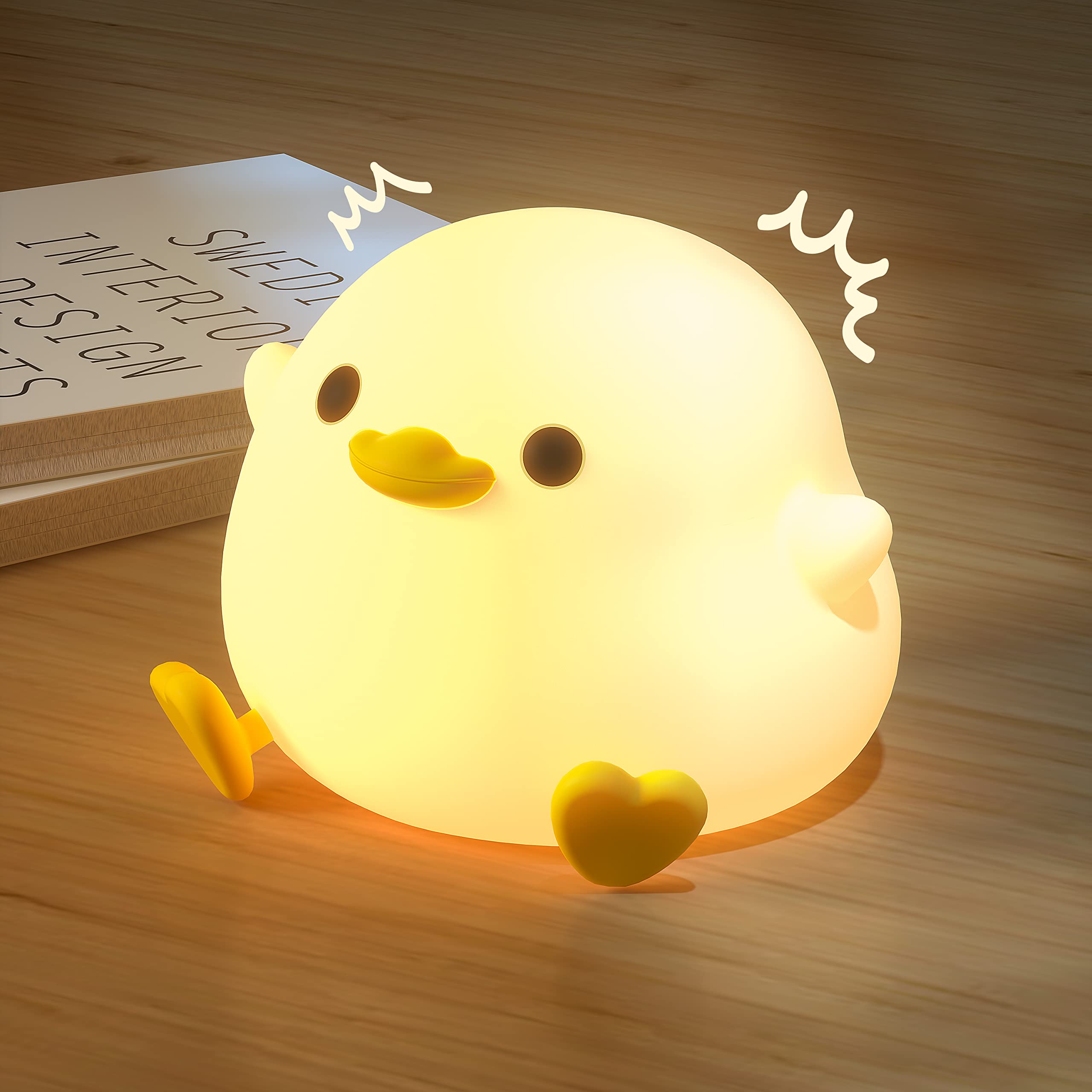 UNEEDE duck night light silicone soft-light for calming nursery ambiance.