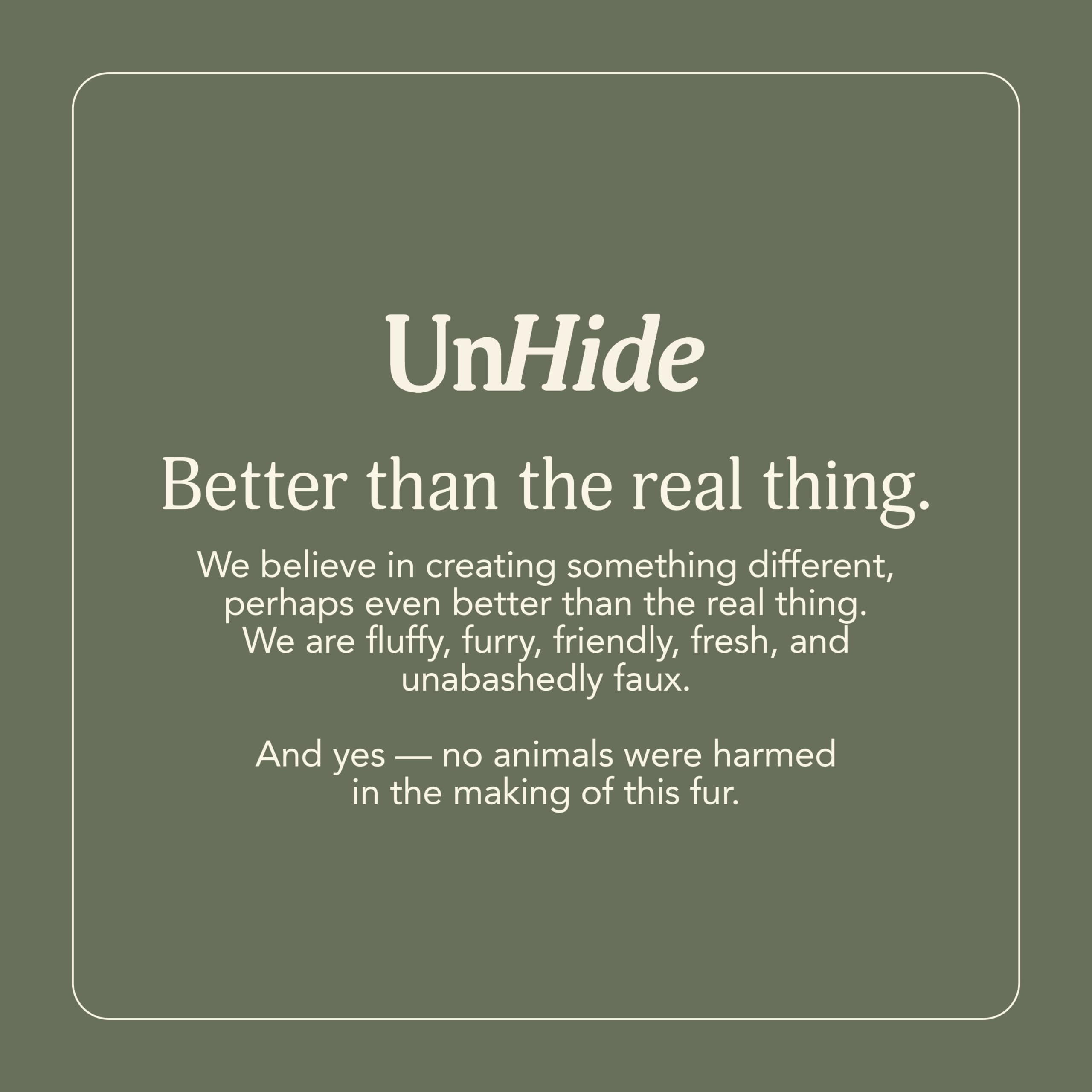 UnHide Lil' Marsh Lovey cruelty-free fabric supports safe, ethical play.