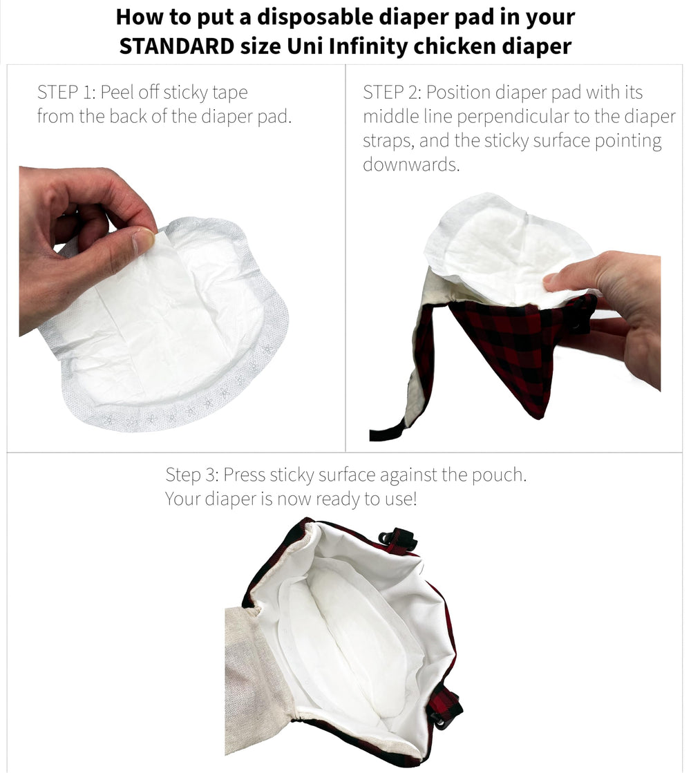 Uni Infinity fits inside diaper for neat, integrated waste management.