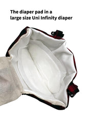 Uni Infinity unscented pad liners keep diapers odor-neutral during use.