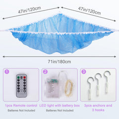 Unicorn Castle LED string light with battery box enhances cozy nursery ambiance.