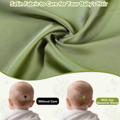Unicorn Castle bassinet sheets adjustable strap close-up demonstrates secure fit
