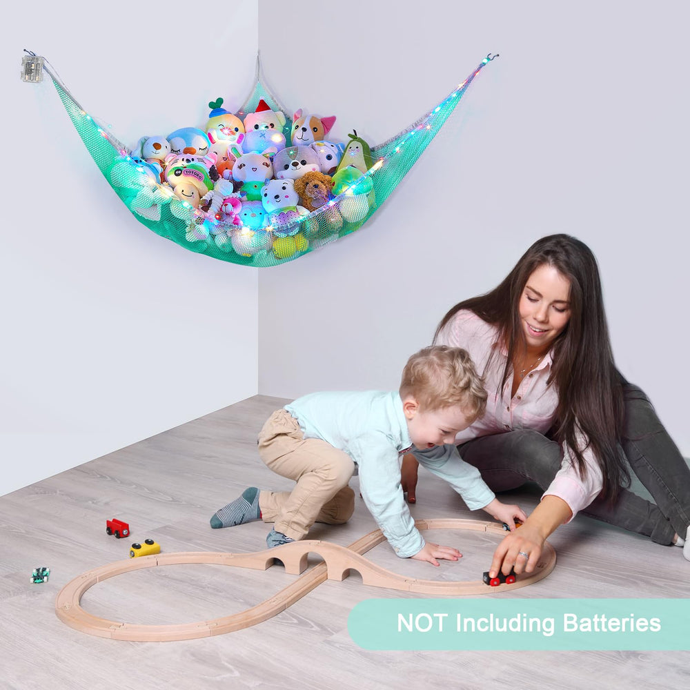 Unicorn Castle battery box and LED string light enables cordless installation.