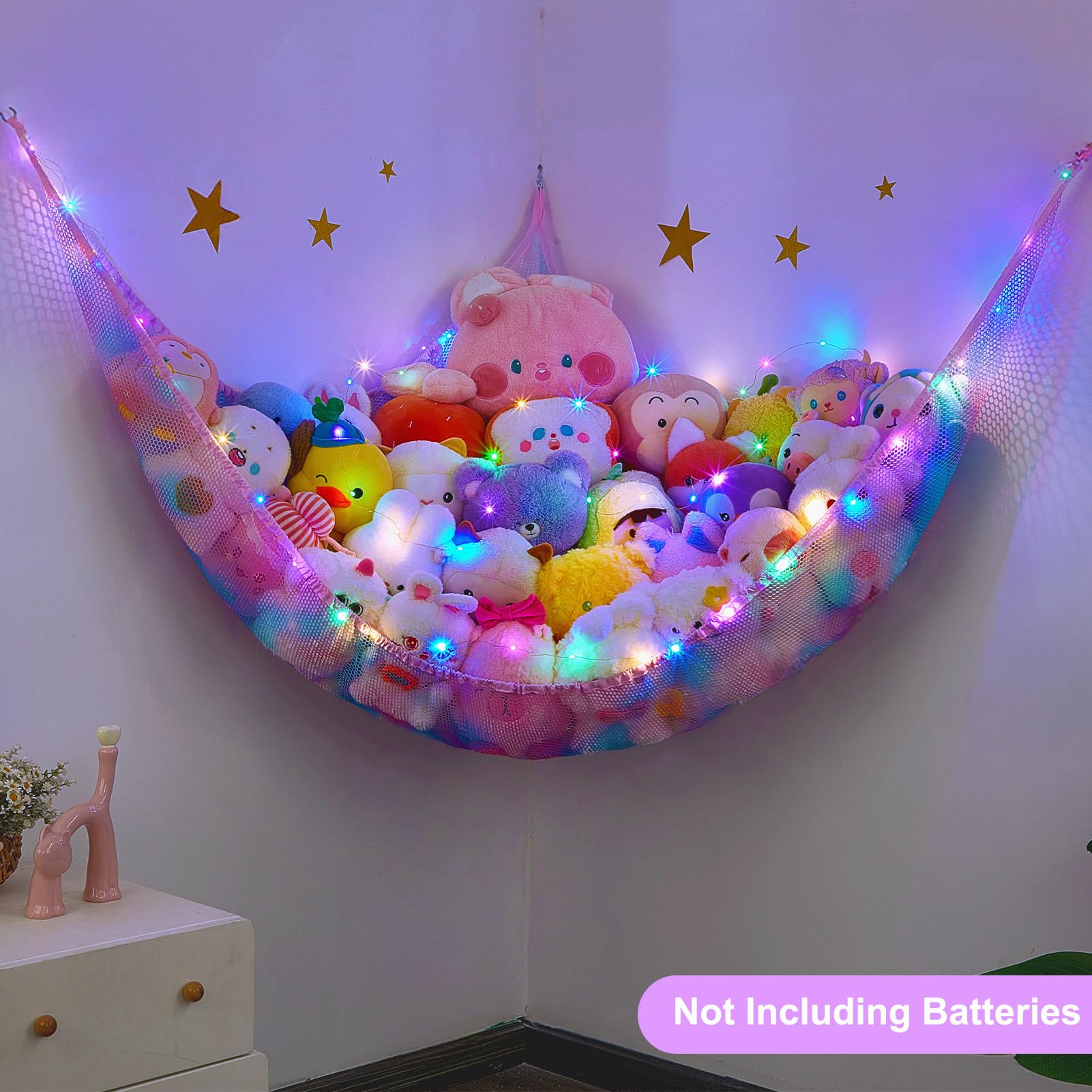 Unicorn Castle blue-purple decor complements girls rooms while organizing toys.