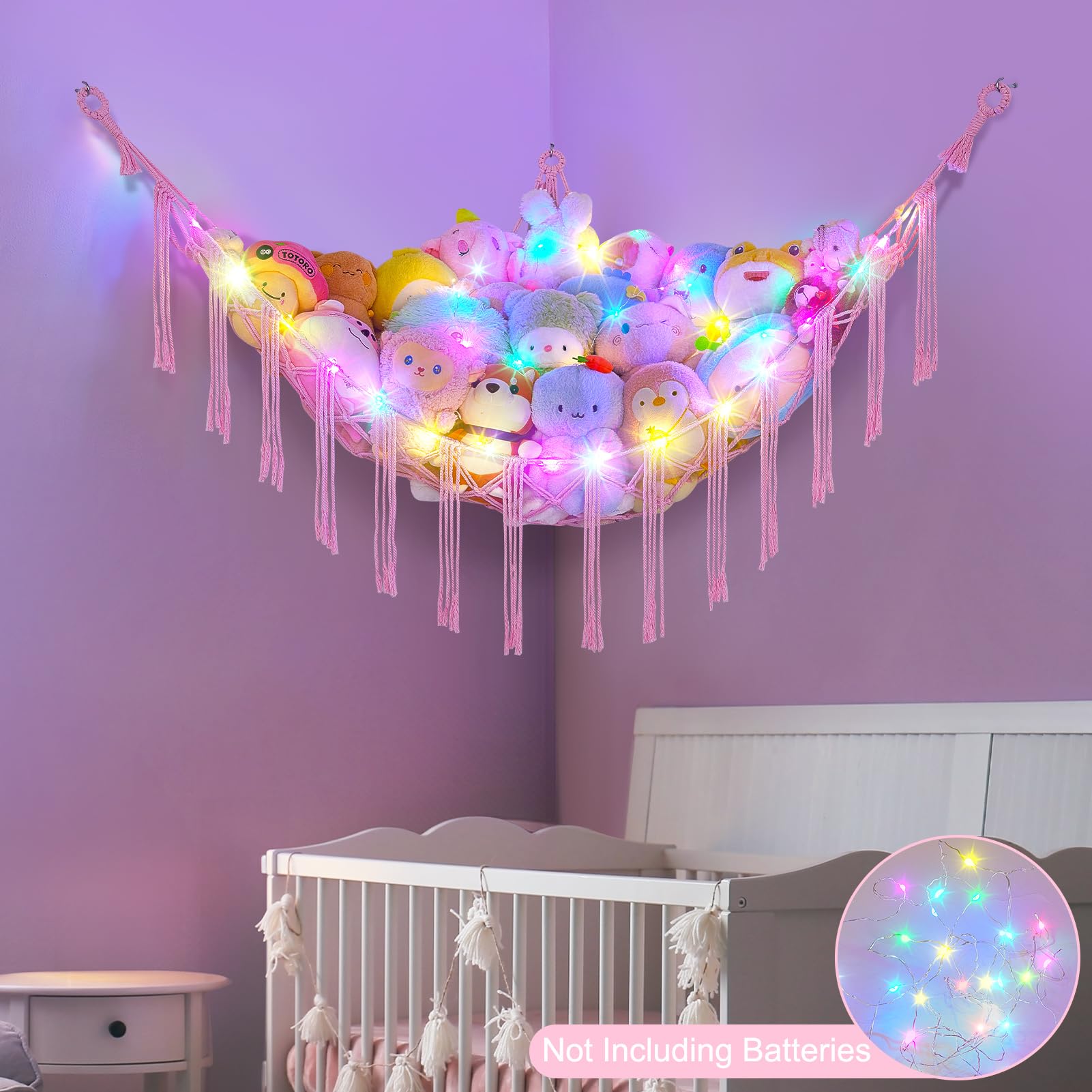 Unicorn Castle boho tassels decorate while organizing toys in a kids room