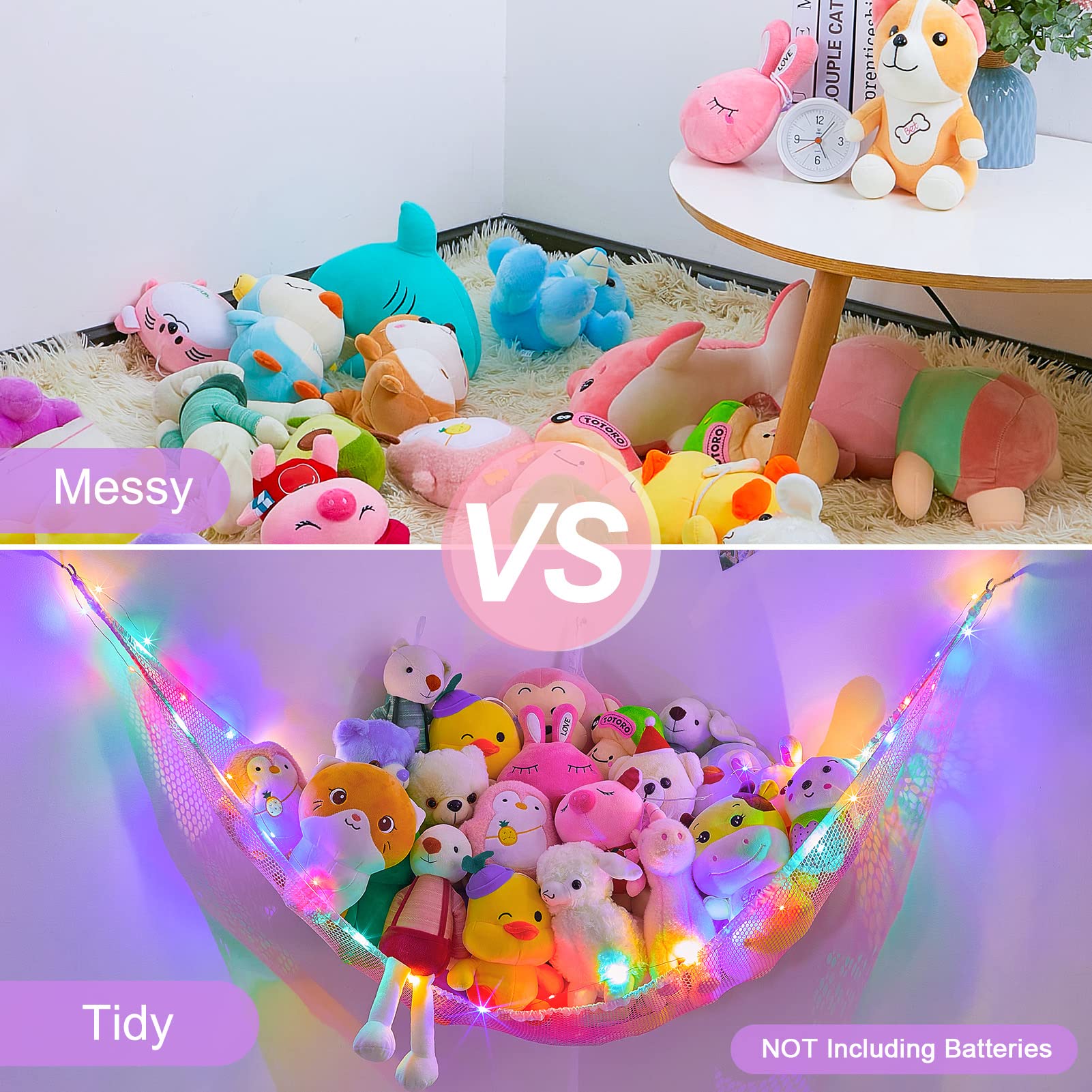 Unicorn Castle corner hanging setup helps tidy rooms without losing space.