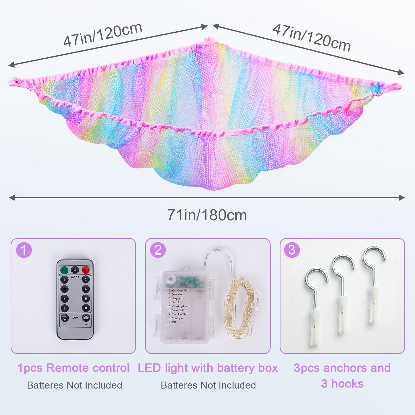 Unicorn Castle easy-install wall hooks simplify mounting the toy organizer.