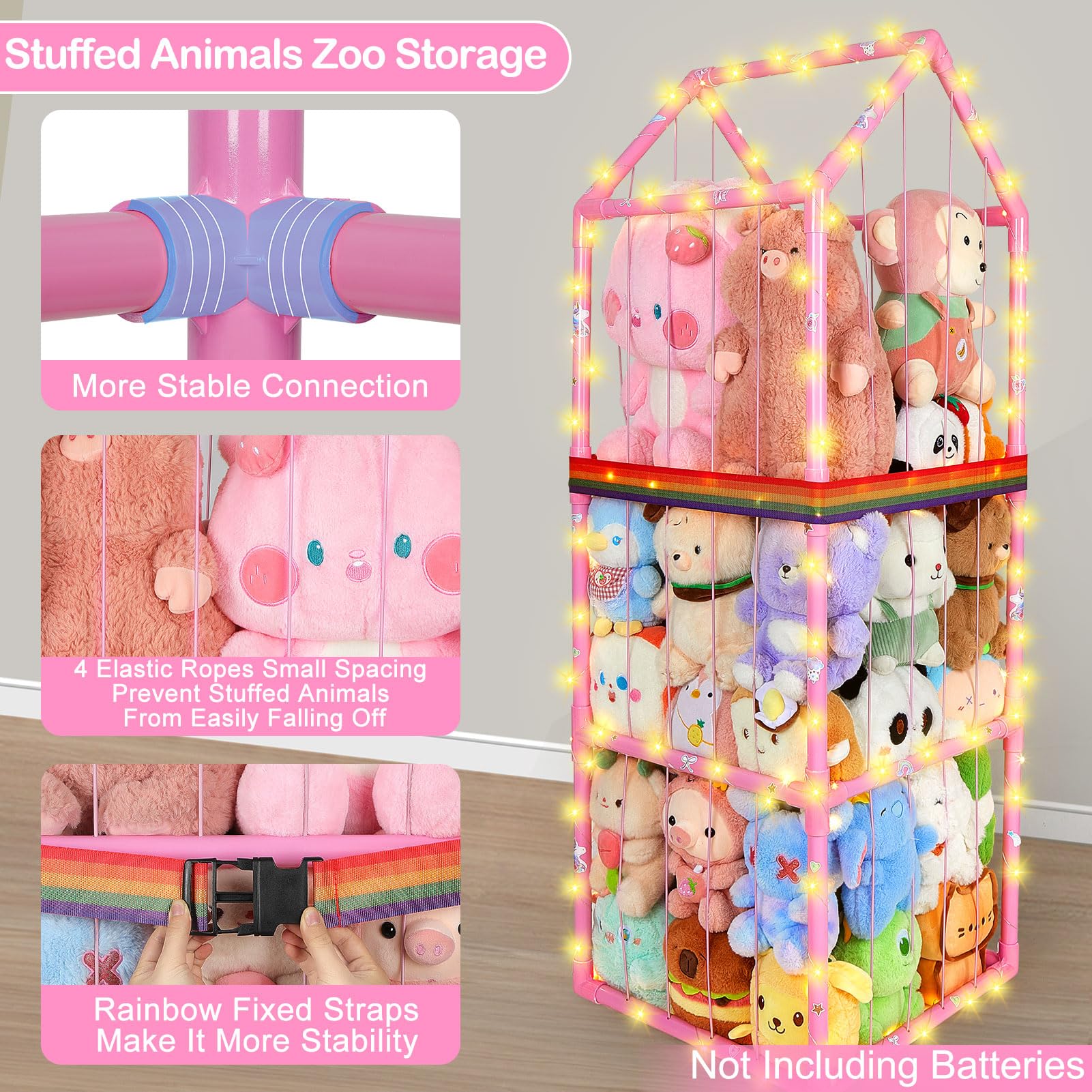Unicorn Castle easy installation with pre-inserted ropes and clear instructions